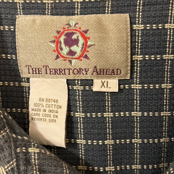 Vintage the territory ahead blue and white checkered shirt - Picture 3 of 6